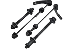 XUJLRL 1 Coppia di Assi Cavi per Bicicletta con sgancio rapido,ASSE Cavo Posteriore per Bicicletta, ASSE Anteriore per Bicicletta per Biciclette da 20, 22, 24, 26, 28 Pollici (Nero).