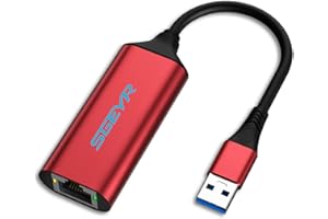 SGEYR Adaptateur Ethernet USB vers RJ45 pour Fire TV, Windows - Convertisseur, Câble - Rouge