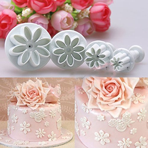 joyliveCY 4ST Daisy Flower Cookie Sonnenblume Kolben Sugarcraft Fondant DIY Fräser Werkzeug Kuchen - 4