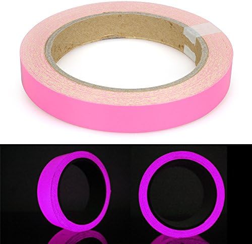 Eteng Luminous Tape 12m Length X 1.5cm Width Removable DIY Handmade Decor Tape (pink)