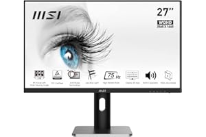 MSI PRO MP273QP Monitor Home & Business 27” WQHD - Pannello IPS 2560 x 1440, 75 Hz, Schermo Eye-Friendly, Montaggio VESA, Speaker integrati, Display Kit Support - 2x HDMI 1.4b, DP 1.2a