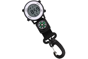 Gatuida Digital Pocket Watch, Multifunction Wall Clock, Digital Clock, E-Clips, Backpacking, Hanging Clock, Luminous Clock, Silver, 13.5 x 4.2 cm, Fashionable, Silver, 13.5 x 4.2 cm, silver