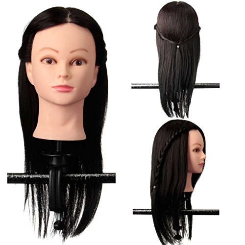LuckyFine 100% Real Human Hair Salon Hairdressing Training Head Practice Model With Clamp