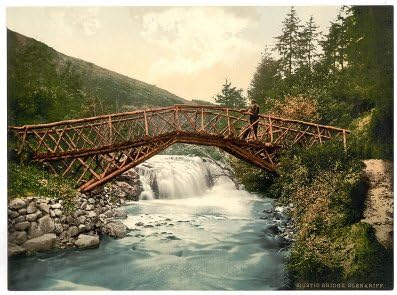 Rustic Bridgein Glenariff Vintage Irish Photochrom Image - Mouse Mat