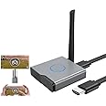 KWSLIN 4K Wireless HDMI Display Dongle Adapter, Wireless HDMI Screen Mirroring Dongle, Streaming Media Video/Audio/File HDMI Wireless Extender from Laptop, PC, Smartphone to HDTV Projector Monitor