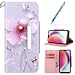 Produktbild Kompatibel mit Huawei P20 Lite Handytasche Bunt Muster Blume Hülle Glänzend Glitzer Strass Diamant Schutzhülle Ledertasche Bookstyle Flip Case Wallet Magnetisch Klapphülle Etui,Rose Blume