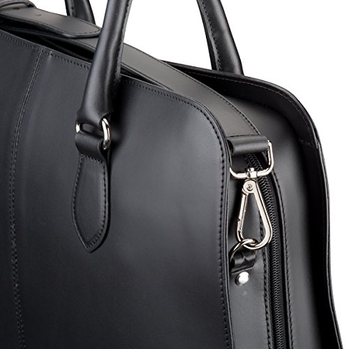 Su B 15 6 Zoll Laptoptasche Fuer Damen   Spaltleder   Professionelle Designer Aktentasche  Handtasche  Schultertasche   Schwarz