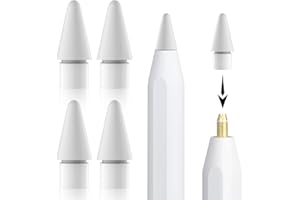 Fagent Pointes de Rechange, 4 pcs Pointes Compatibles avec Apple Pencil 1ère et 2ème Génération Haute Sensibilité Embout, Accessoires pour Pointes de Stylo iPad, Nibs de Remplacement (Blanc)