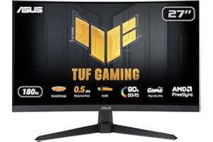 ASUS Moniteur de Jeu TUF Gaming VG27WQ3B – 27 Pouces QHD, incurvé, 180 Hz, ELMB, FreeSync, 1 ms GTG (0,5 ms), 90 purcent DCI-P3, HDR, DisplayWidget Center