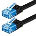 Price comparison product image 7m - Flat Cable CAT6a CAT 6a (500 Mhz) black - 1 piece (Cat 6a) Ethernet - extra high data transfer - | 7m | up to 10000 Mbit/s | Network Cable | Flat | Slim | Gigabit | 8P8C (3µ gold plated) contact surfaces | CAT5 CAT6 compatible | Ribbon cable | Lan Cable | ideal for flooring , laminate, parquet , border strips , skirting boards , carpets