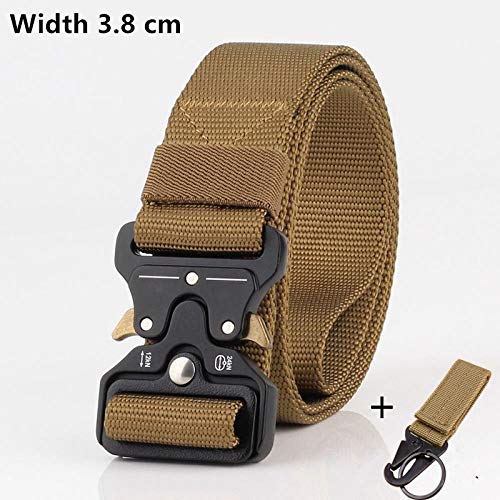 Preisvergleich Produktbild TMEET Gürtel, Mens Tactical Belt Military Nylon Gürtel, Outdoor Multifunktionale Trainingsgürtel Hochwertige Gurt Ceintures, Khaki Pj Yd399,140Cm