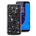 Produktbild LeeACC Glitzer Hülle für Galaxy J6, Galaxy J6 Handyhülle, Luxus Kristall Strass Glitzer Hart PC + Silikon Bumper Stoßfest Matt Case Schutzhülle für Samsung Galaxy J6 (5.6") Schwarz