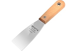 BESITA Putty Messer Edelstahl Schaber Holzgriff Schaber für Tapete Farbe Schaber Werkzeug Universal Spatel Gips Spatel