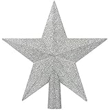 Adorno de Árbol de Navidad Estrella Decoración Brillante, Plateado