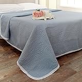 colcha ganchillo segunda mano  Colcha Manta para Cama Acolchado Cubrecama Vintage Rústico Shabby Chic - Corazones / Ganchillo - 260x260 - Avio - 100% Microfibra