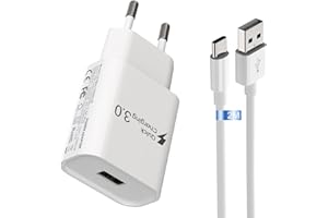 DCFUN Chargeur USB C Rapide pour Samsung Galaxy A15 A14 A13 A12 5G, S10, S9, S8, A05S, A54, A34, A23, A53, A33, S24, S23, S22, S21, S20, Chargeur Rapide avec 2m Câble Type-C