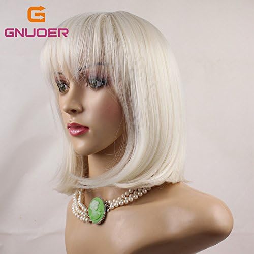 Haned Short Bob White Synthetic Hair Wigs For Women Anime Qi Liu Hai Short Hair,White 2761 22/1001Performance Fashion, Natural Lifelike, Hairdressing, Hairdressing And Hairdressing Party, Cosply