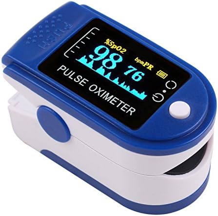 Finger Pulse Oximeter，Jomia OLED Display Oximeter for SPO2 and Heart Rate Measuring (Blue)