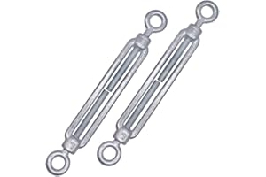 MARCOPOL (paquete de 2 piezas) Tensor de alambre tensor M8, tensores ajustables ojo y ojo, tensión del cable de cuerda (2 piezas, M8)