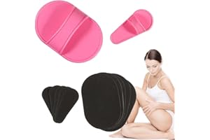 MSLING 10 Piezas Set de Almohadillas de Depilación, Guante Depilatorio de Eliminar Vello de Manopla de Depilación de 2 Tamaños 8 Papeles de Lija Fino Negro de Exfoliación para Mujer Depilar labio de la cara