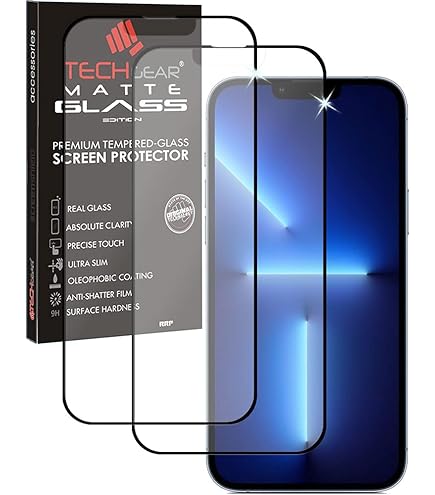 TECHGEAR Protection Ecran Mat Pour IPhone 11 - [2 Pack] Mat Verre Trempé, Protecteur 3D Mat Anti-Reflet Plein Écran En Verre Trempé Compatible Avec IPhone 11