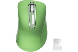 memzuoix 2.4G Wireless Mouse, 1400 DPI Mobile Optical Cordless with USB Receiver, Portable Computer Mice Wireless Mouse for Laptop, PC, Desktop, MacBook, 5 Buttons (Green)