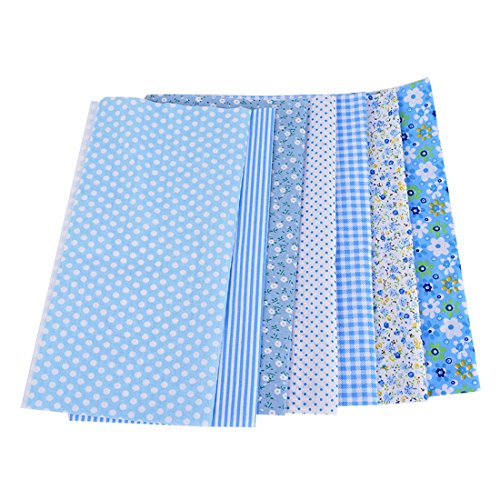 Souarts Set Stoffpakete DIY Baumwolltuch 25cmx25cm Blau