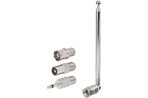 Superbat Antenne FM AM Dab Télescopique Kit 75Ohm Unbal Connecteur Type F Antenne Remplacement pour Radio Dab TV AM FM Stéréo Récepteur Bose Wave Radio, etc