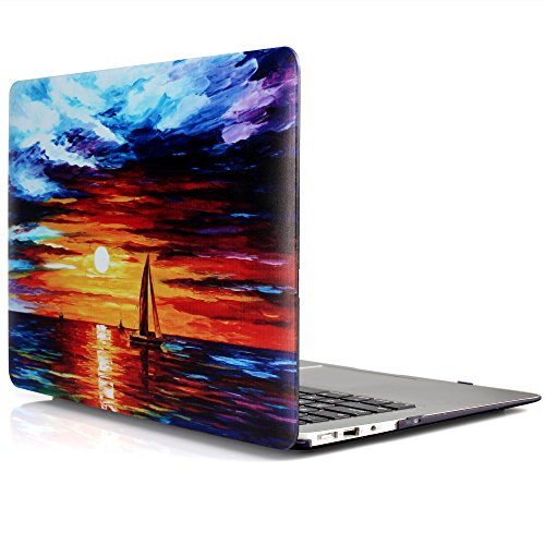 iDOO MacBook Schutzhülle / Hard Case Cover Laptop Hülle [Für MacBook Air 13 Zoll: A1369/A1466] - matt, Segeln im Morgenrot