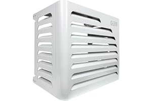 IDEA MOWER Klimaanlage Abdeckung aus Aluminiumverbund, Schutzgitter für Klimaanlagen und Wärmepumpen, Schutz vor Regen und Hagel, 100x85x54-60 cm (weiß, M)