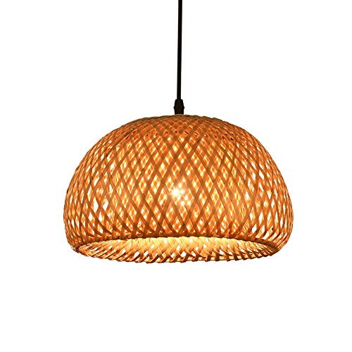 Preisvergleich Produktbild Hochwertige Single Head Amerikanischen Stil Rural Bambus Decke Pendelleuchte Restaurant Rattan Art Kronleuchter Wohnzimmer Innenraum Schlafzimmer Cafe Hängelampe (Lampenschirm Höhe: 20 cm * Durchmesser: 30cm)