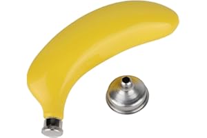 FDIT Botella de Vino de Acero Inoxidable 5 oz Fruta Banana en Forma de Whisky Licor Alcohol Botella de Bolsillo con Embudo
