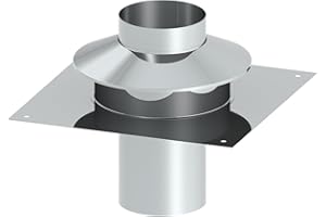 TECNOVIS Schornstein EW einwandige Universalkopfabdeckung für Einschub mit Ringspalthinterlüftung und Wetterkragen, passend für Rohre mit Ø 140 mm