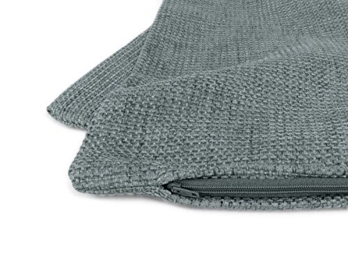 Doppelpack zum Sparpreis! 2 Kissenhüllen in Struktur-Optik – erhältlich in 23 modernen Farben und 3 verschiedenen Größen, 60 x 60 cm, silbergrau - 6