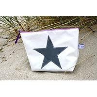 Segeltuchkosmetiktasche mit grauem Stern