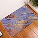 Produktbild Gkmezmke waschbar Badezimmerteppich Blau Gold Küchenfarbe Gold saugfähigen Pad Bad rutschfeste Flanell Bodenmatte,40×60CM