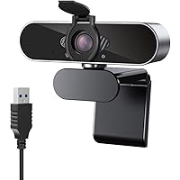 Case U 1080P Webcam with Microphone, 360° Rotation Plug and Play Pro Streaming Computer Camera Laptop Desktop USB2.0 HD PC Web Cam for Video Calling,Video Conferencing, Online Teaching or Gaming