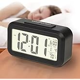 Jouis Table Clock Alarm Led Decorative Digital Alarm Clock, 12/24 Conversion Night Vision Bedside Clock Table Clock Led Attachment