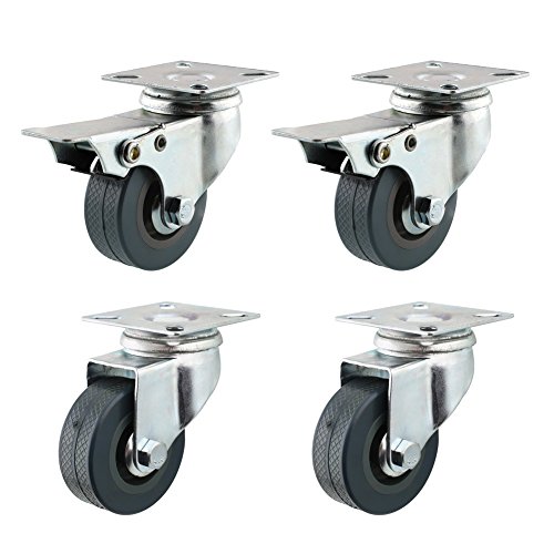 HOMFA 4X Ø 75mm Schwerlastrollen Transportrollen Lenkrollen /Bremse+Lenk - 7