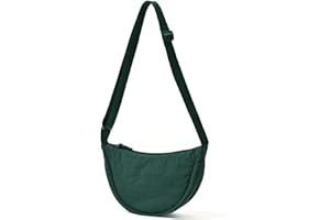 ANYWN Borsa a tracolla da donna a mezza luna, borsa a spalla, dallo stile casual, in tinta unita, con tracolla regolabile