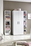 Babyzimmer / Kinderzimmer komplett Set KIM 3 in Weiß, Komplettset mit grossem Kleiderschrank, Babybett mit Lattenrost, Wickelkommode mit Wickelaufsatz und Wandregal und Standregal, Made in Germany - 6