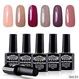 Perfect Summer 6pcs UV Led Gel Nail Polish Soak Off Semi-permanent Varnish Multi- Color Beauty kits 10ml Collection