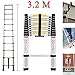 Produktbild TQ Teleskopleiter 3.2M Alu Leiter Ausziehbar Haushaltsleiter Teleskopleiter Aluminium Klappleiter Ausziehleiter Mehrzweckleiter -Maximale Belastbarkeit 150 kg