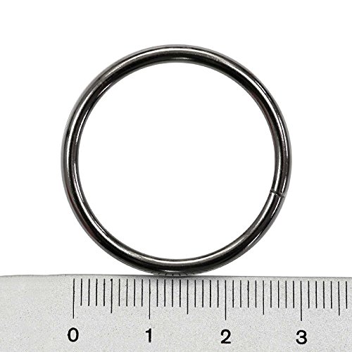 10 Metallringe für Gürtel, Taschen und mehr, Ø 25 mm, silber - 3