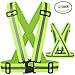 Produktbild Hi Vis Weste Warnweste Hohe Sichtbarkeit Elastic Reflektierende Running Weste für Walking, Auto Sicherheit, Highway Notfälle, Joggen, Radfahren, Motorrad für Erwachsene und Kinder, Green(2 Pack)