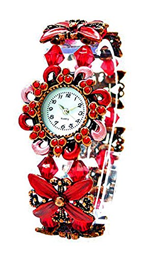 Damen-Uhren rot Perlen-Armband Retro-Design Blumen-Muster elegante Damenuhr Perlen Damenuhr Designer Schmuck alle Größen mit flexiblem Armband Woman Watches red Flower Design Pearl red 3057 Damen-Uhren rot Perlen-Armband Retro-Design Blumen-Muster elegante Damenuhr Perlen Damenuhr Designer Schmuck alle Größen mit flexiblem Armband Woman Watches red Flower Design Pearl red 3057