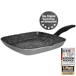 STONELINE® Poêle à Griller 28 x 28 cm, avec 2 becs verseurs, Induction