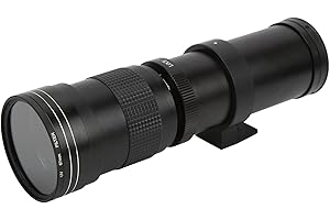 ASHATA Ręczny Teleobiektyw 420 Mm do 800 Mm F/8,3-F16 do Nikon D850, D810, D800, D780, D750, D700, D610, D500, D300, D3100, D3200.D3300, D3400, D5100, D5200, D5300, D5500, D5600, D7500, D50, D3X i Inne