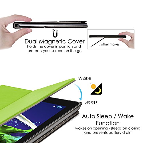 Forefront Cases® Lenovo Tab 3 8 / Tab 2 A8-50 Leder Hülle Schutzhülle Tasche Smart Case Cover Stand – Rundum-Geräteschutz und intelligente Auto Schlaf / Wach Funktion inkl. Eingabestift und Displayschutz - 6