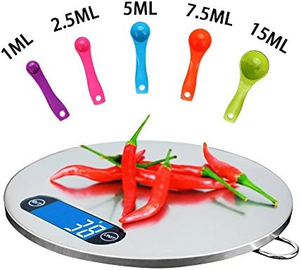 Digital Kitchen Scale wall mounted Electronic Cooking Scale with LCD Display for Home and Kitchen Stainless Steel Weigh Food Appliance 5kg/11lb,5 Measuring Spoons for Free(B)